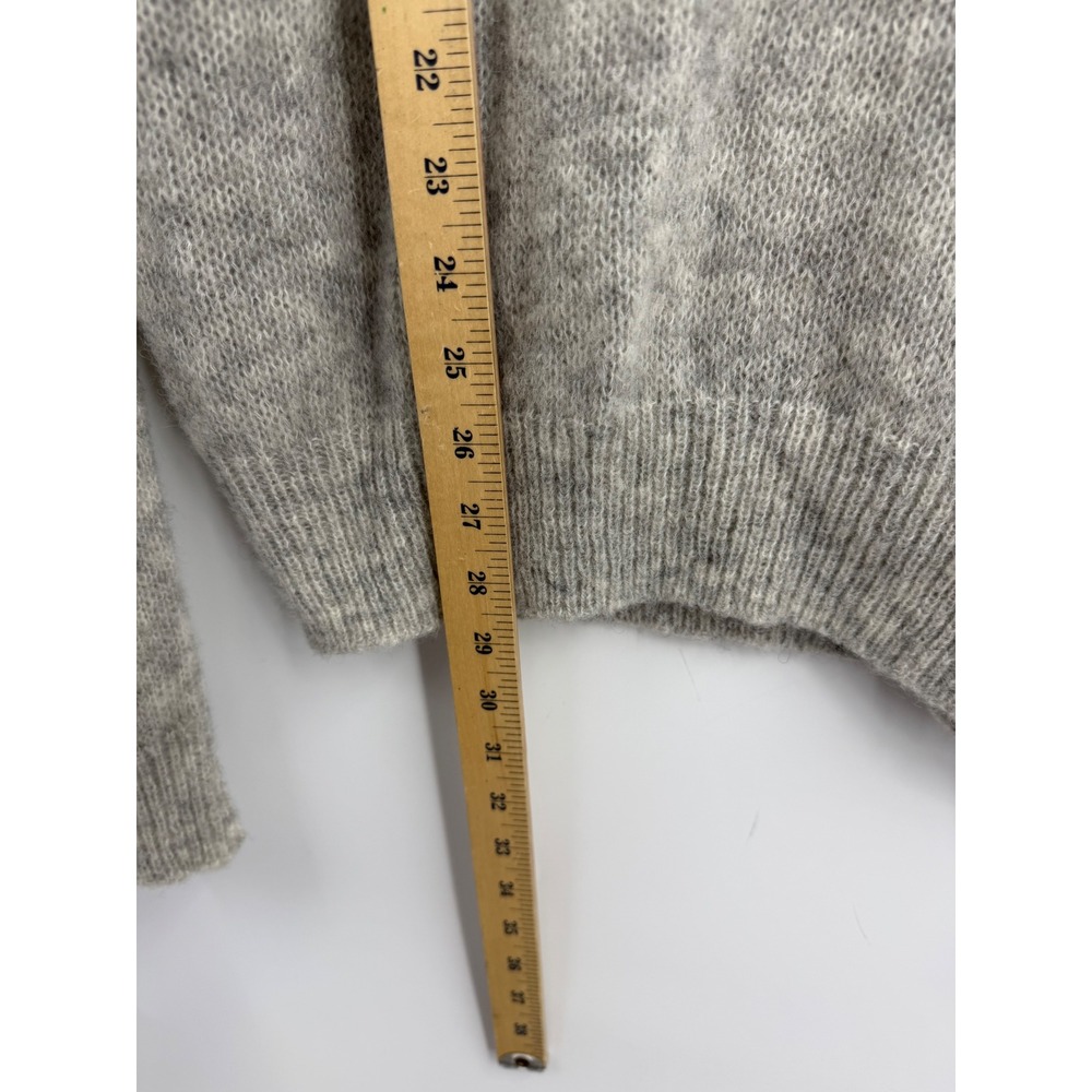 Free People Deep V Alpaca Wool Sweater Women XS Grey OB649873 Knit Pullover - Picture 4 of 7